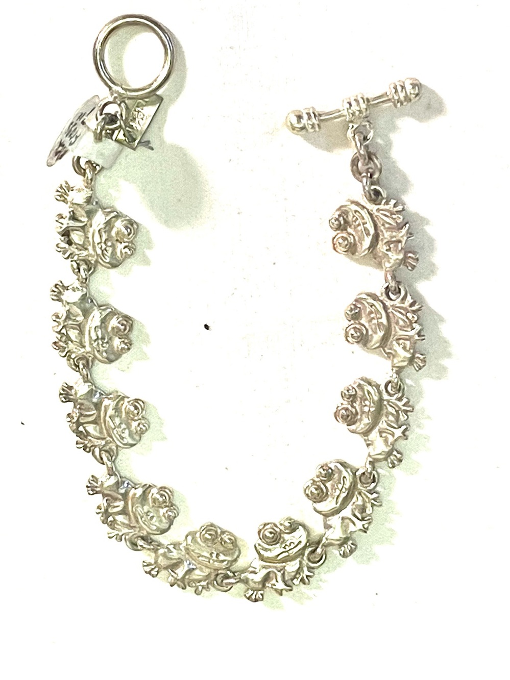 Sterling Mexican Frog Bracelet
